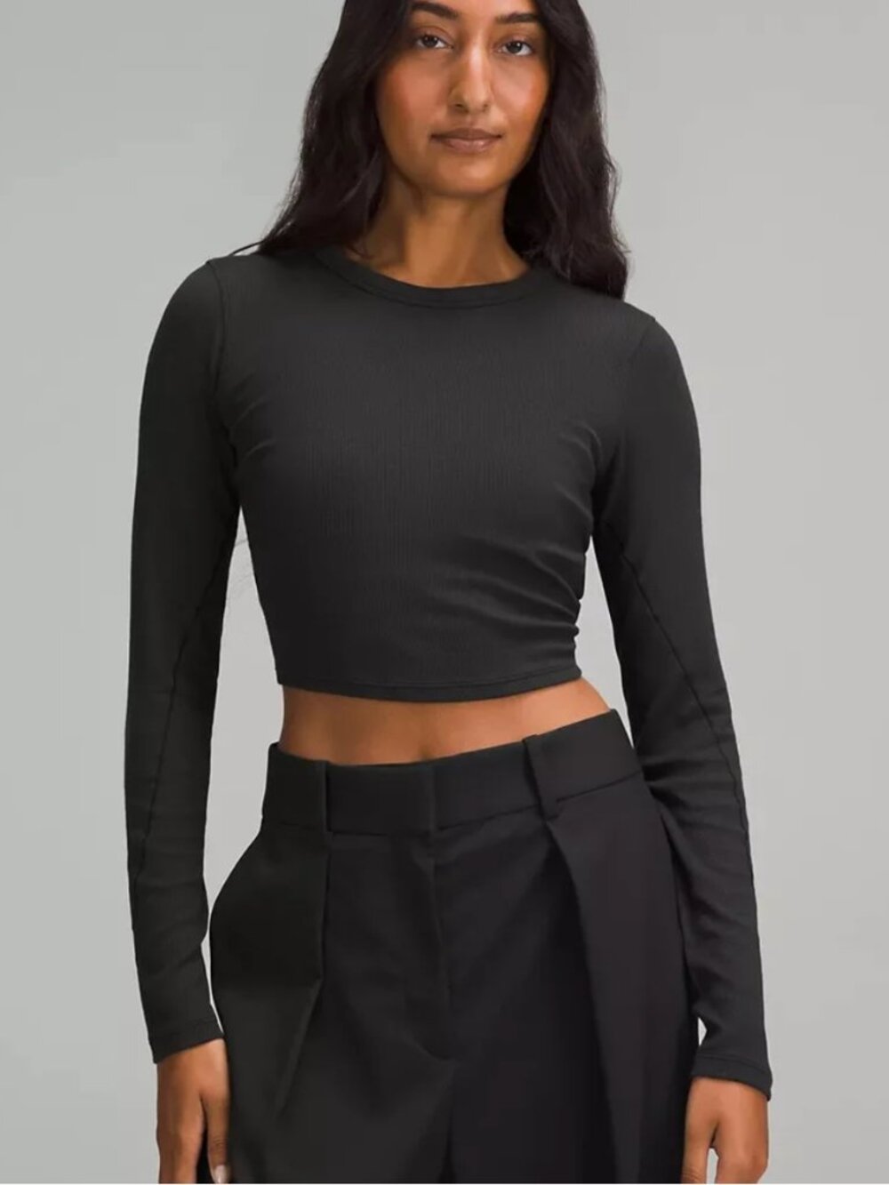 Lululemon Hold Tight Cropped Long Sleeve, Black, Size 6